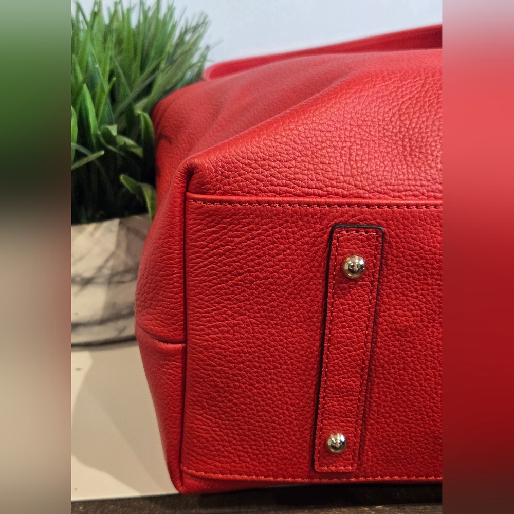 Dooney & Bourke Logo Lock Vibrant Red Hobo Bag - Picture 8 of 16